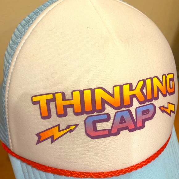 Blue Netflix Stranger Things Adjustable Snap Back Trucker Style Thinking Cap Hat - Picture 6 of 13